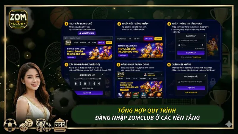 Tổng hợp quy trình đăng nhập ZOMCLUB ở các nền tảng